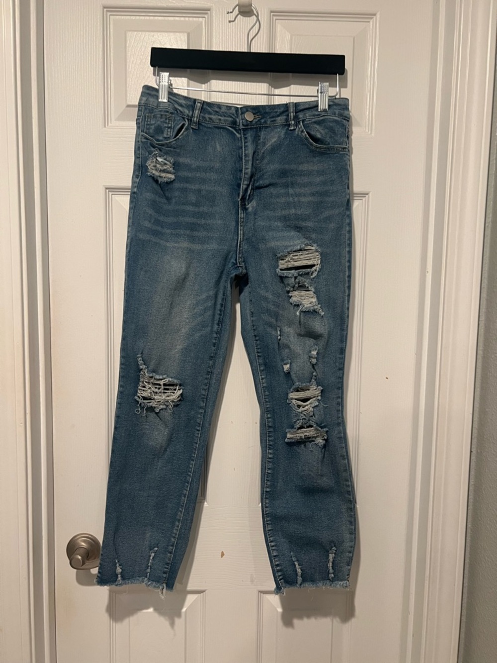 Distressed Women's Blue Jeans